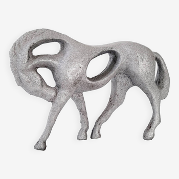 Horse vintage sculpture 1970 in cast iron