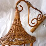 Rattan wall lamp