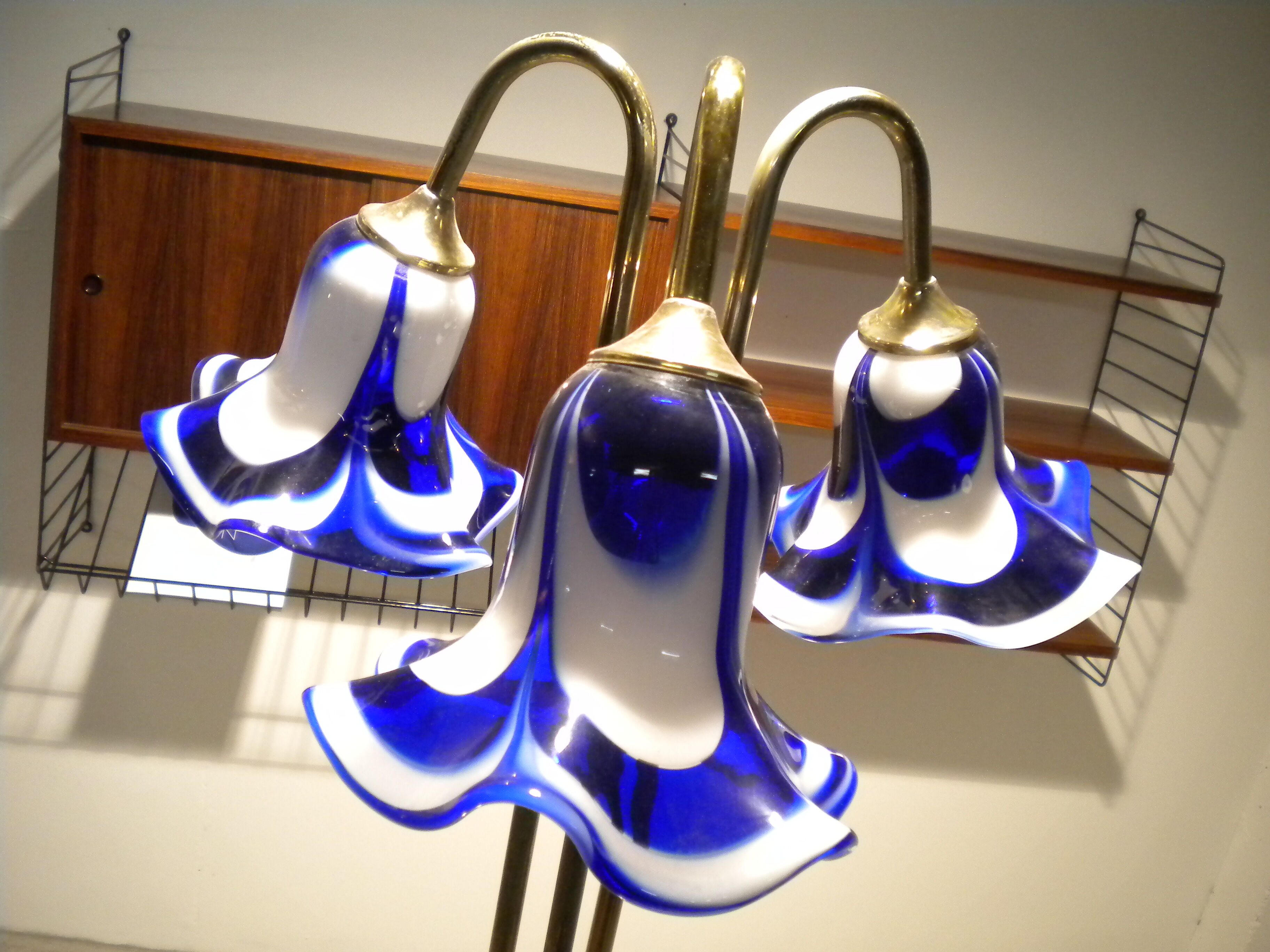 Lampadaire italien en verre Murano des années 60 design