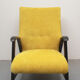 1950s armchair in yellow velour, completly restored