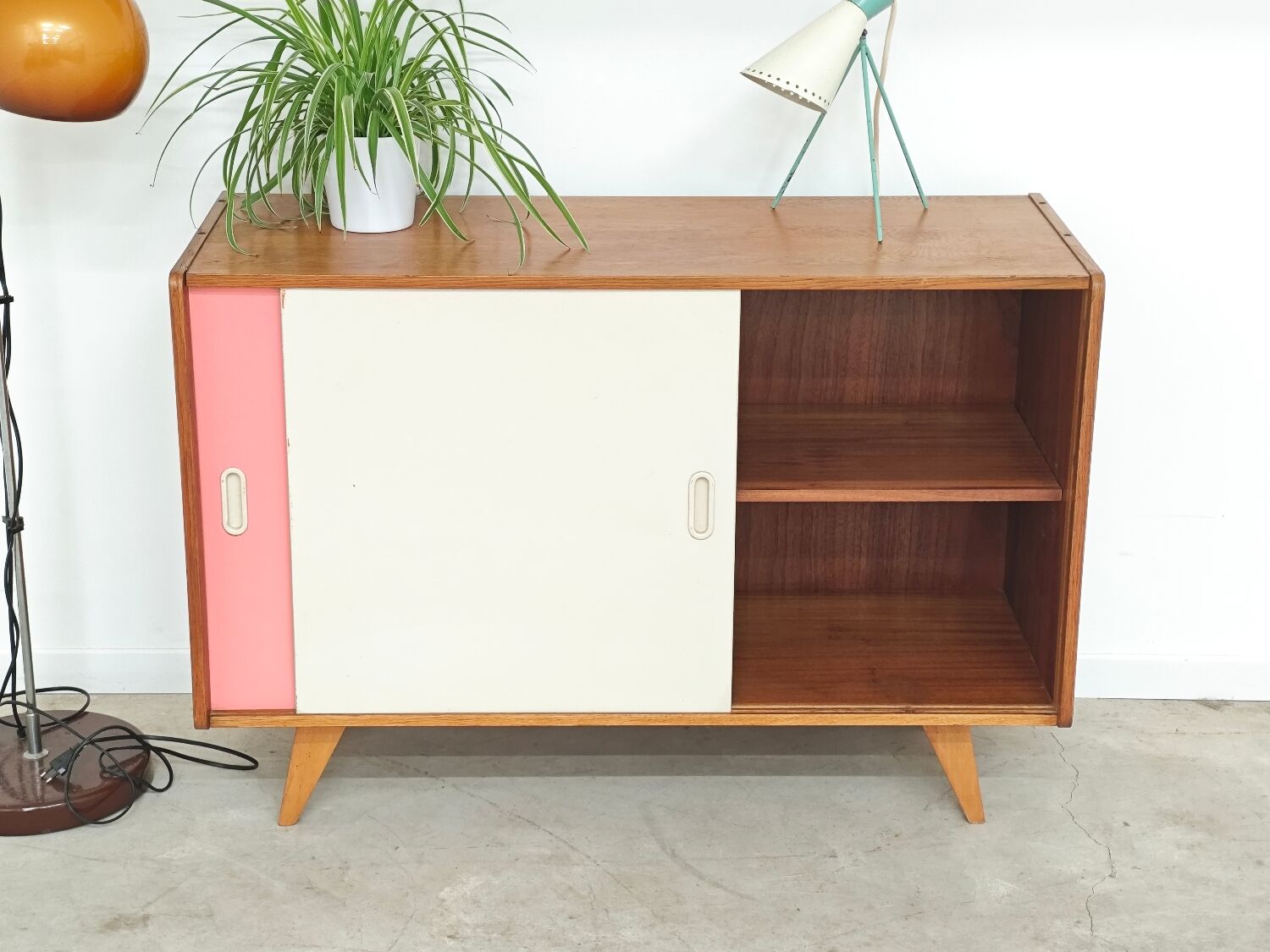 Wooden buffet U 452 pink by Jiri Jiroutek for Intérier Praha 1960