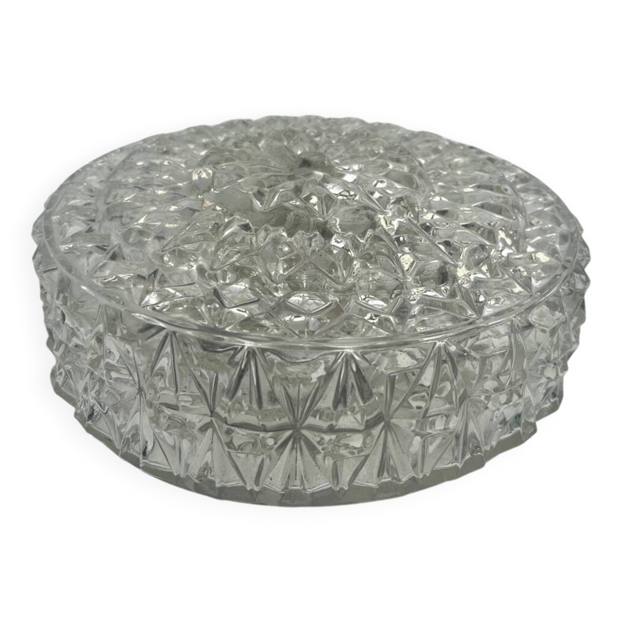 Ceiling light wall lamp minimalist industrial round transparent glass design 70s