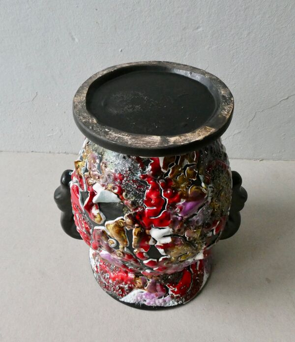 Vase en céramique Fat Lava des années 60