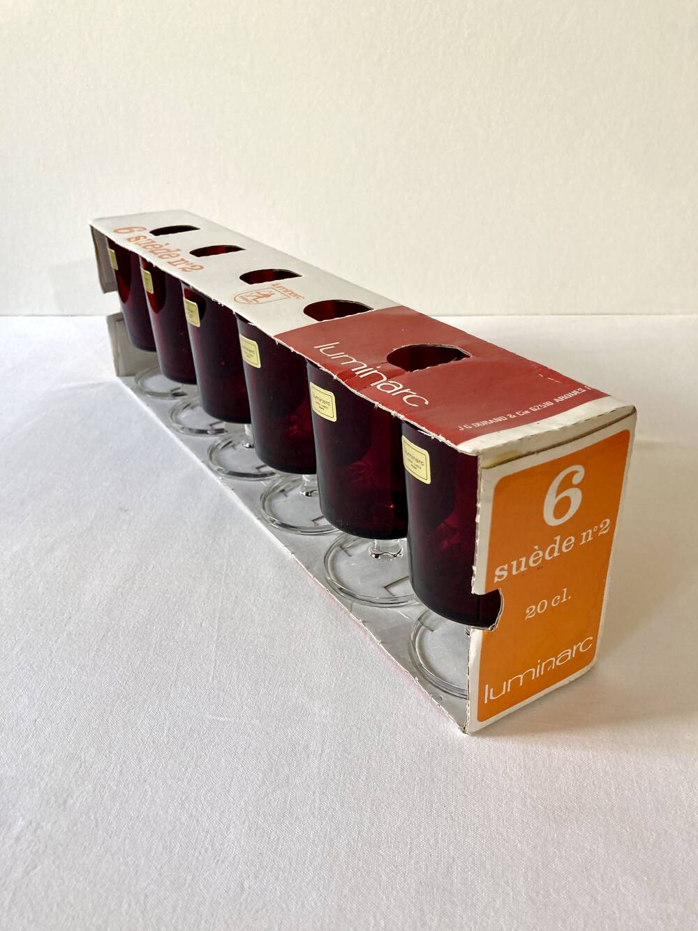 6 stemmed glasses Luminarc, model Sweden no. 2, original box