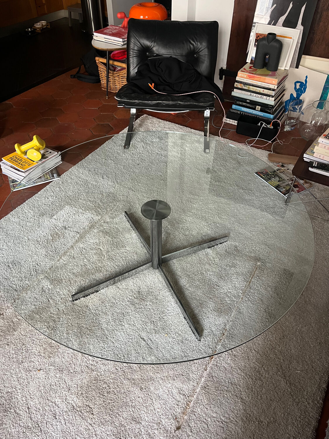 Glass coffee table