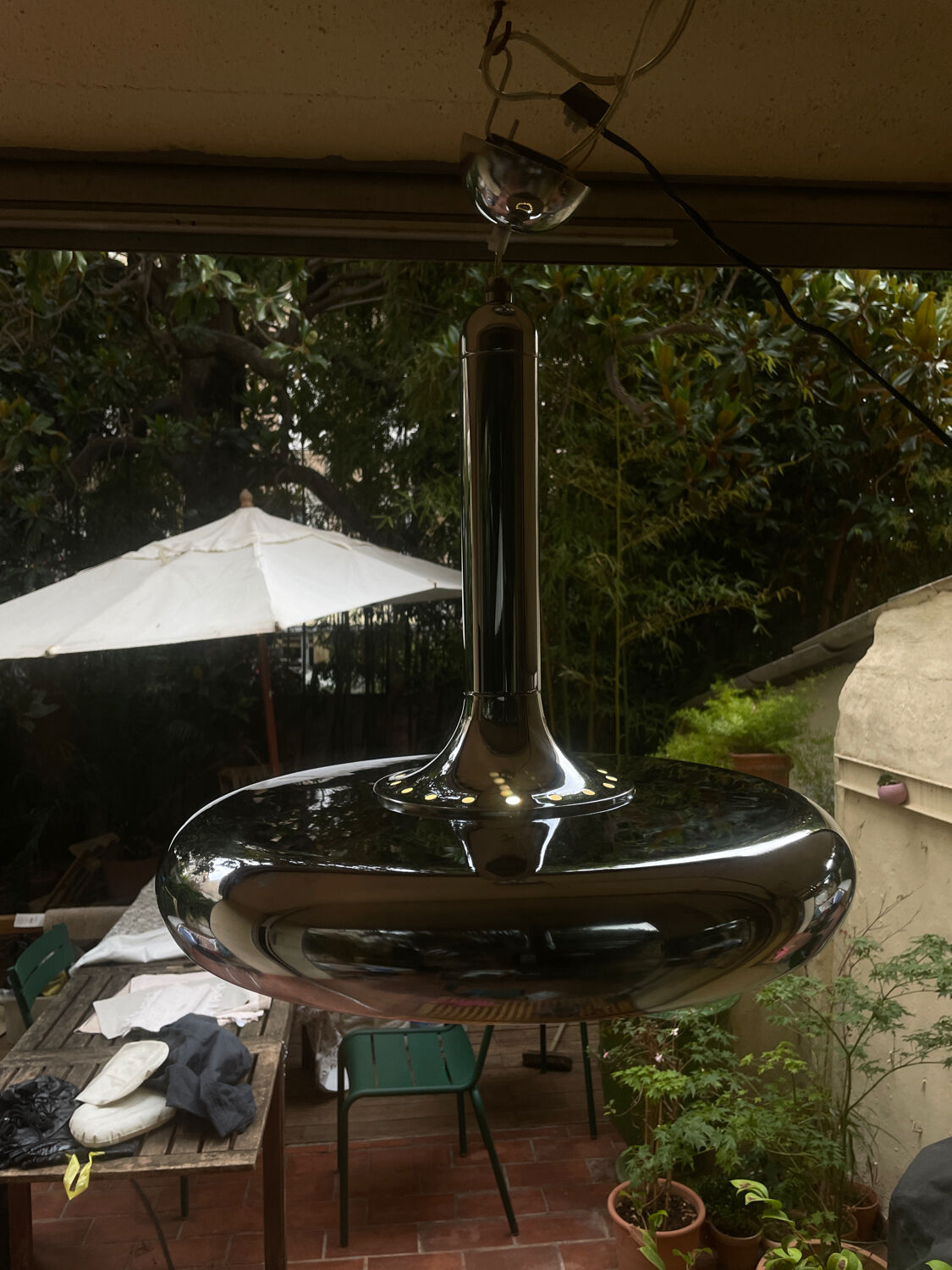 Chrome metal suspension Space edge 70s