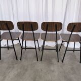 Vintage Industrial School Chairs - STOL Kamnik - 70s Yugoslavia - Set of 4