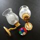 Brass and glass CT sconces, set of 2