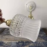 Pair of glass and ceramic wall lights