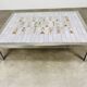Square ceramic tile coffee table by Roger Capron, flowers, 1950s.