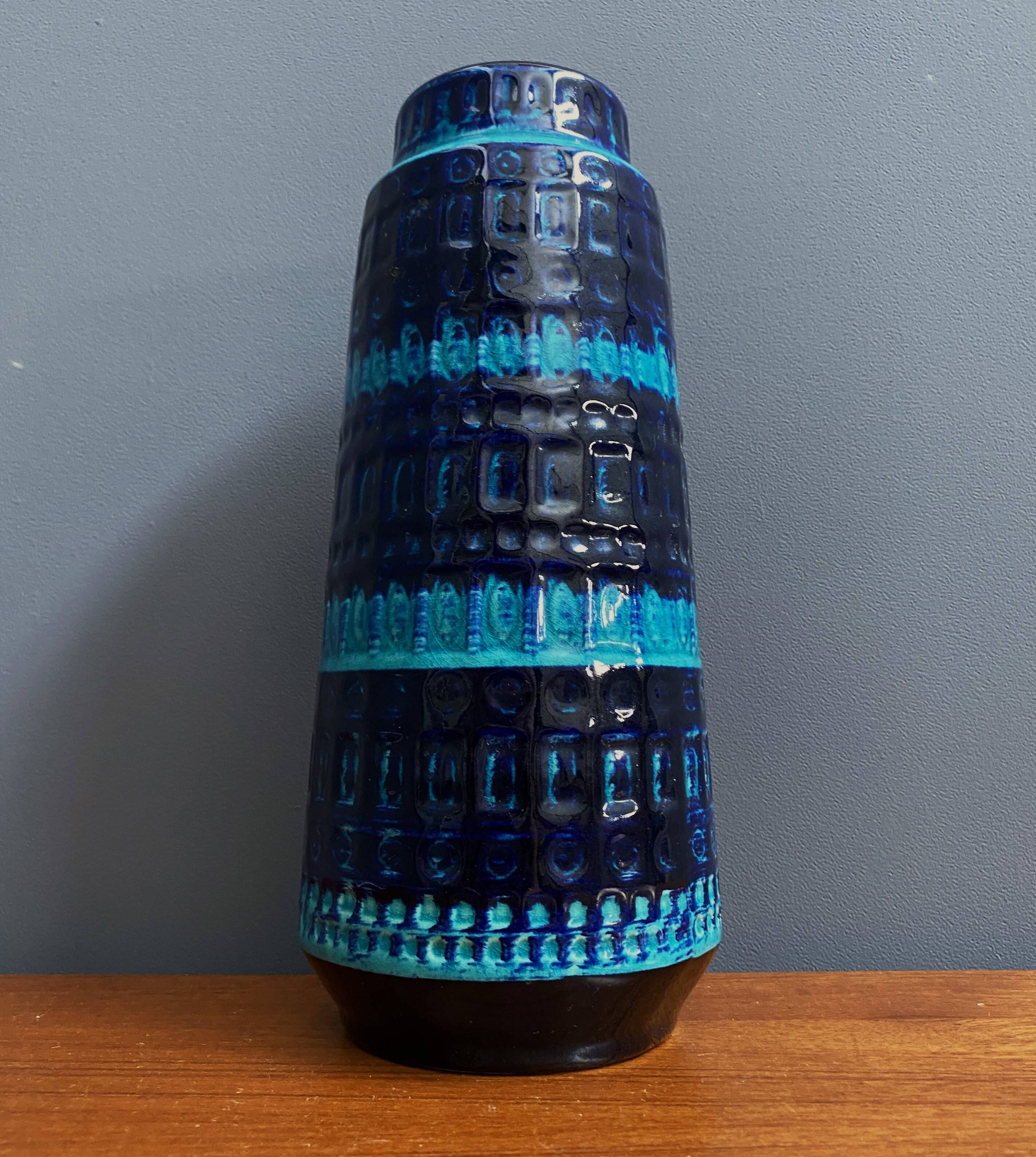 Scheurich blue ceramic vase model 260-30
