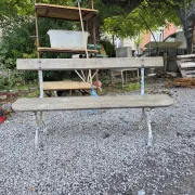 Old garden bench in cast iron and oak