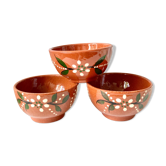 Vintage terracotta bowls decorated flowers