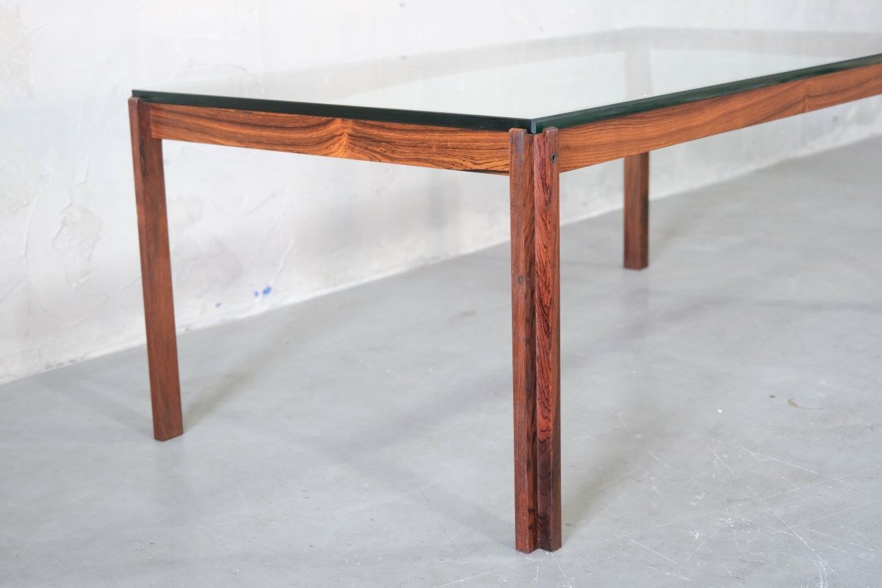 Danish Minimalist Rosewood Coffee Table, 1960s