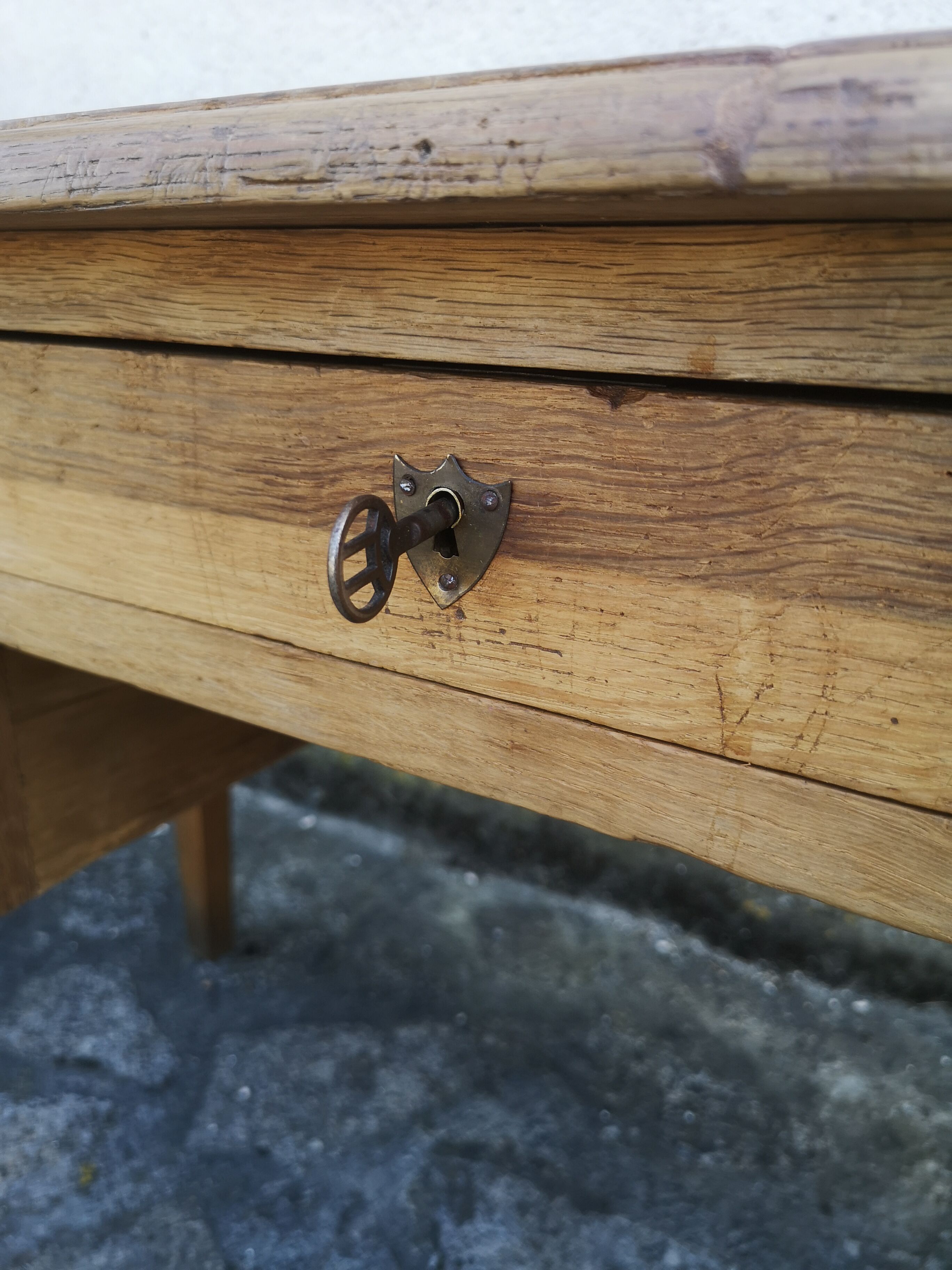 Industrial style oak desk