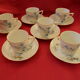 Set of 6 porcelain cups. Blueberry décor