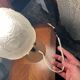 Art Deco lamp with an opaque glass globe