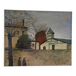 The windmill, huile sur - toile