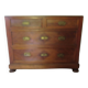 Louis Philippe style chest of drawers with 4 drawers in solid walnut and marble, 1900-1950.