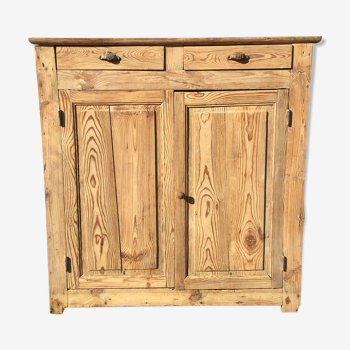 Old Parisian buffet in raw wood 2 doors 2 drawers