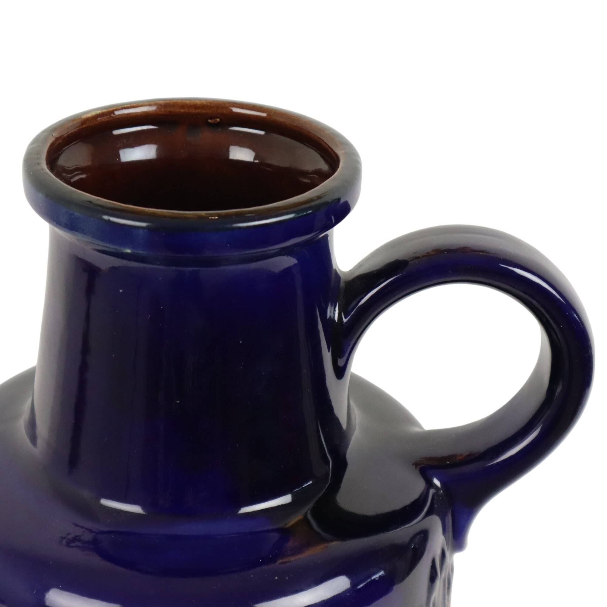 Vintage West Germany Pottery Scheurich Blue Orange Fat Lava 408-40