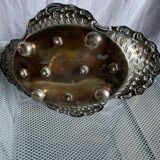 Antique egg set in nickel silver metal