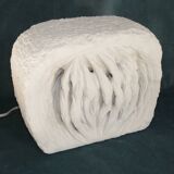 Lamp in stone of the gard carved brutalist form signed, circa 1970 dlg tormos