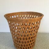 Vintage wicker waste paper basket