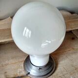 Table lamp, large white opaline in the shape of a light bulb