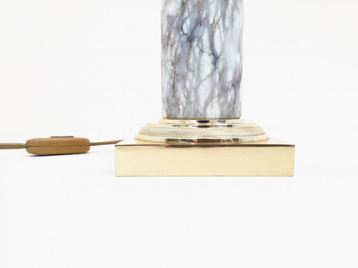 Pair of marble and brass palm lamps by Baker SA