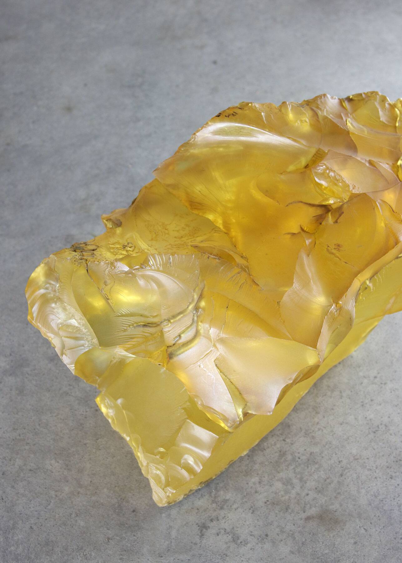 Vintage Italian Yellow Sculpture Lamp, 70s