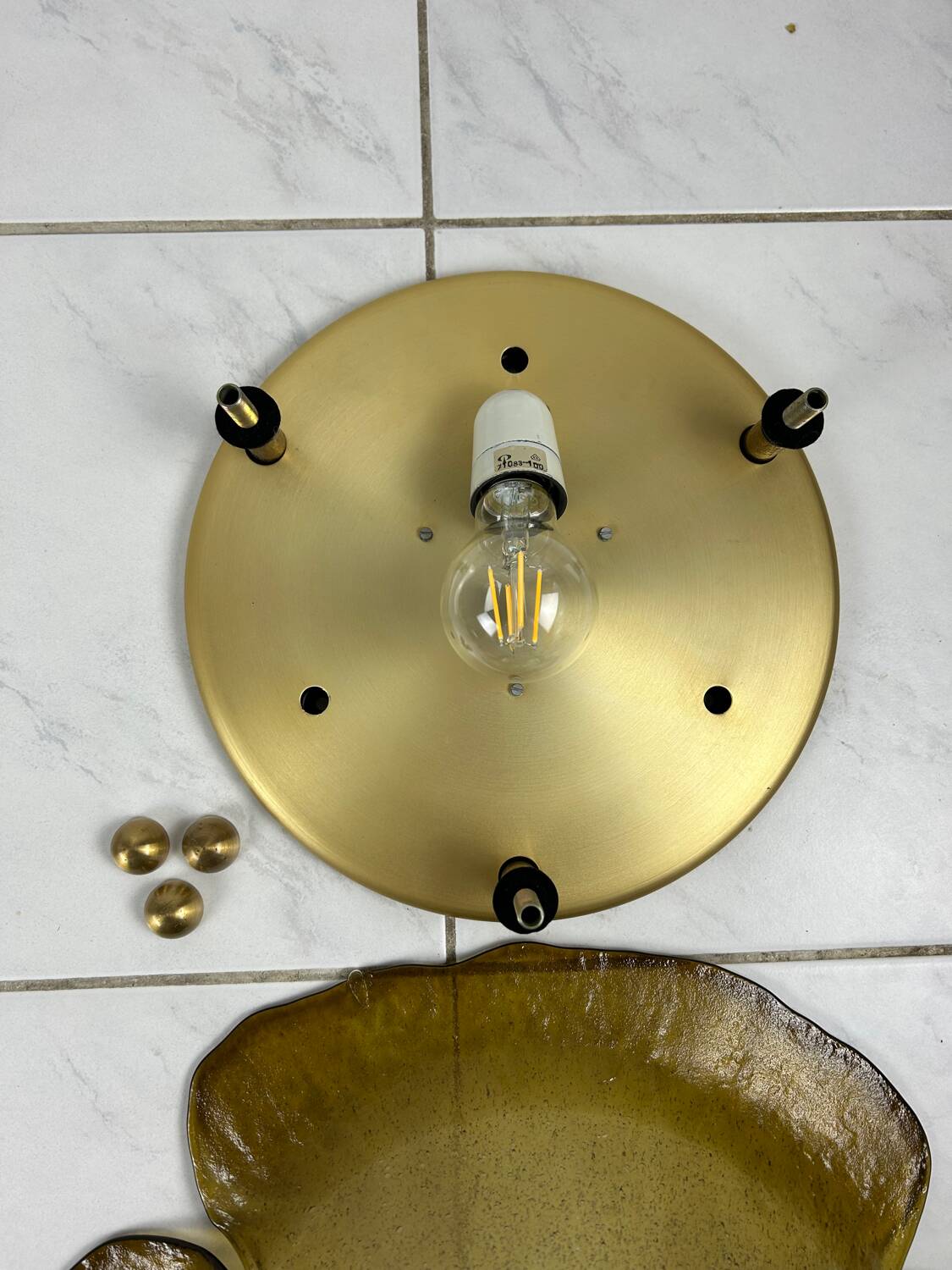 Vintage set of two Peill and Putzler ceiling lamps