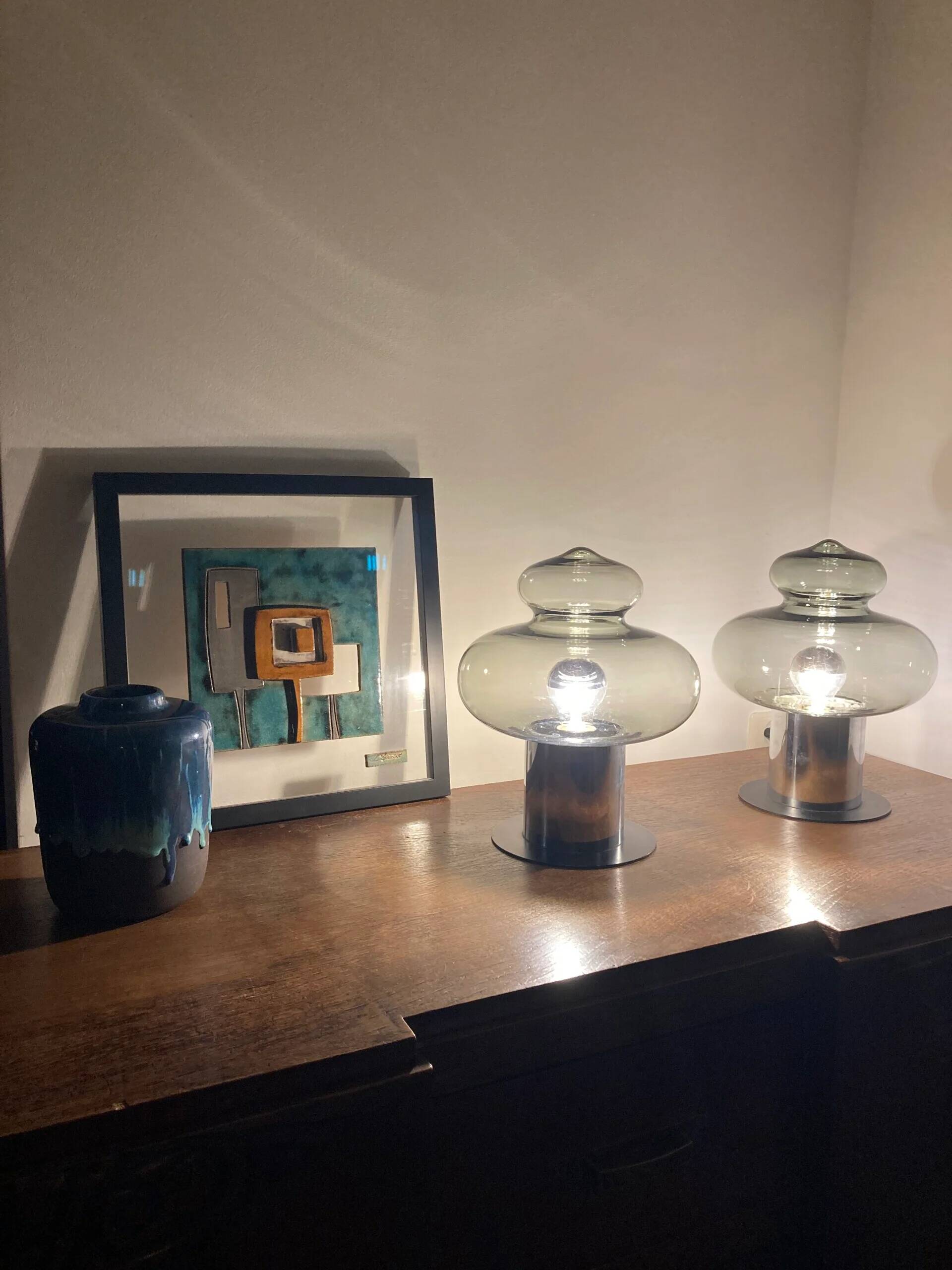 Vintage Anvia Space Age table lamps - set