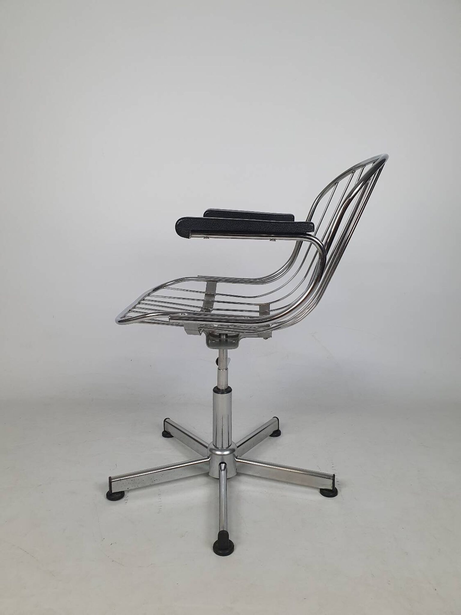 Vintage chrome swivel armchair