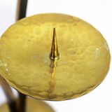 Triple brass candle holder