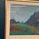 Original Swedish Gouache – "Landscape" by Willy Lindeberg – Signed – Vintage and Framed – 54.5 × 41.5 cm (21.5" × 16.3")