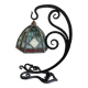 Ancienne Lampe Arts & Crafts cf. Tiffany Fer forgé et vitrail