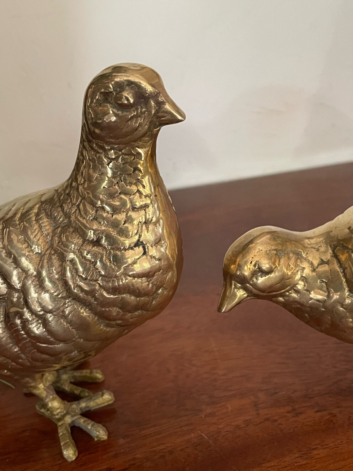 Vintage brass bird pair