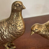 Vintage brass bird pair