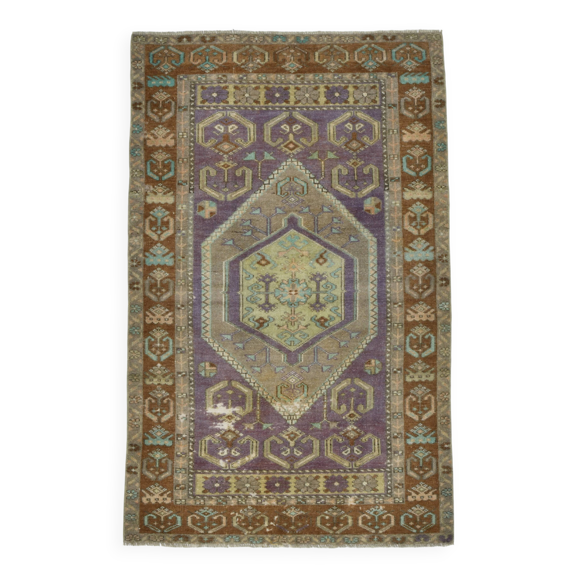 4x6 Vintage Oushak Carpet, Turkish Rug, 107x172Cm