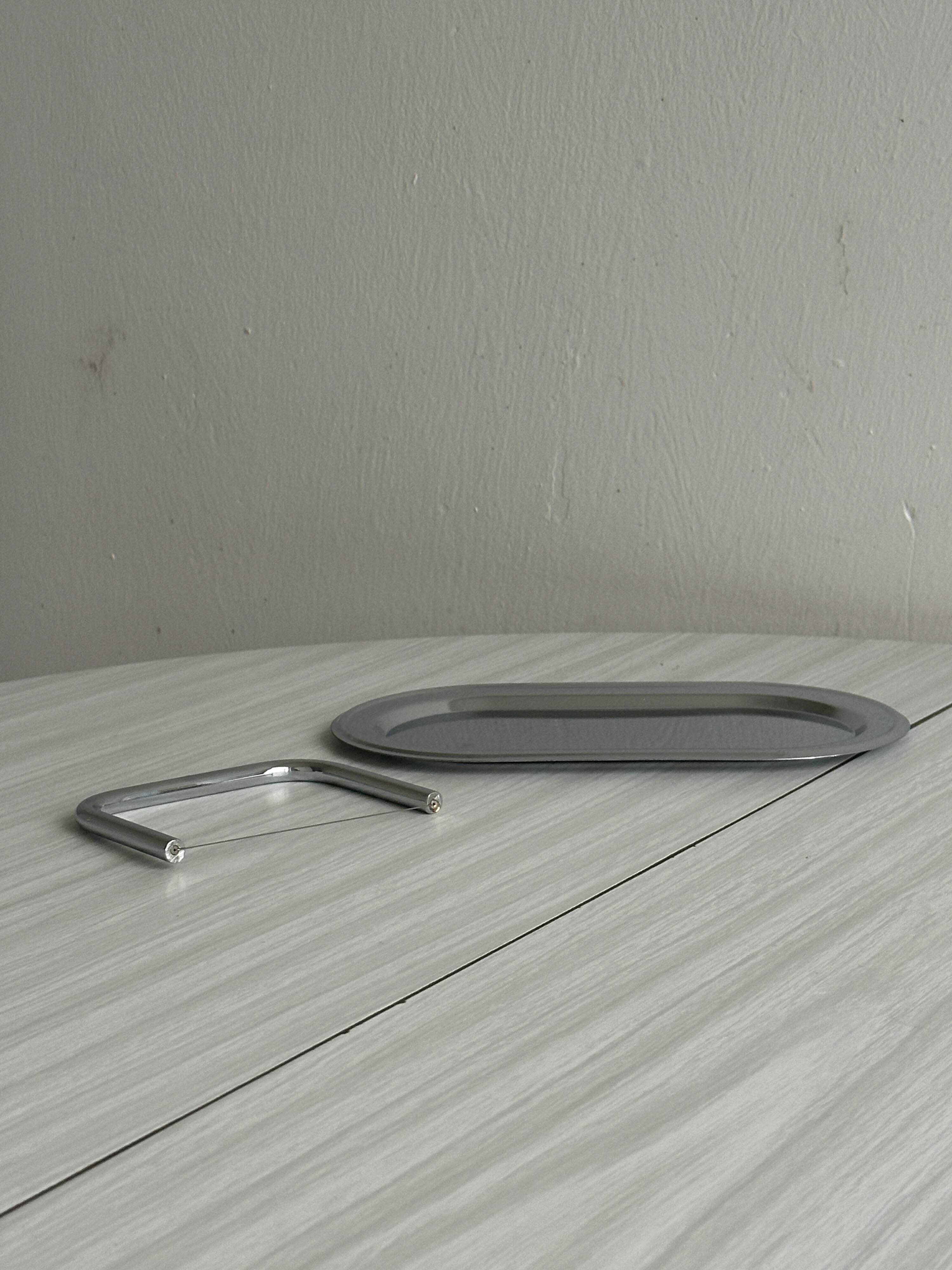 small oval metal tray