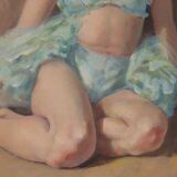 Huile sur toile originale française – « Portrait de femme » par Philippe de Rougemont – vintage et encadrée – 72,5 × 64 cm (28,5" × 25,2")