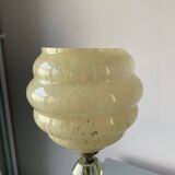 Lampe en verre taillé et globe en verre de Clichy vintage