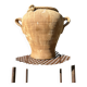Ancient terracotta pottery jar from the 19th century.