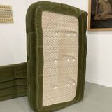 Vintage 2 and 3 seater green velvet togo set