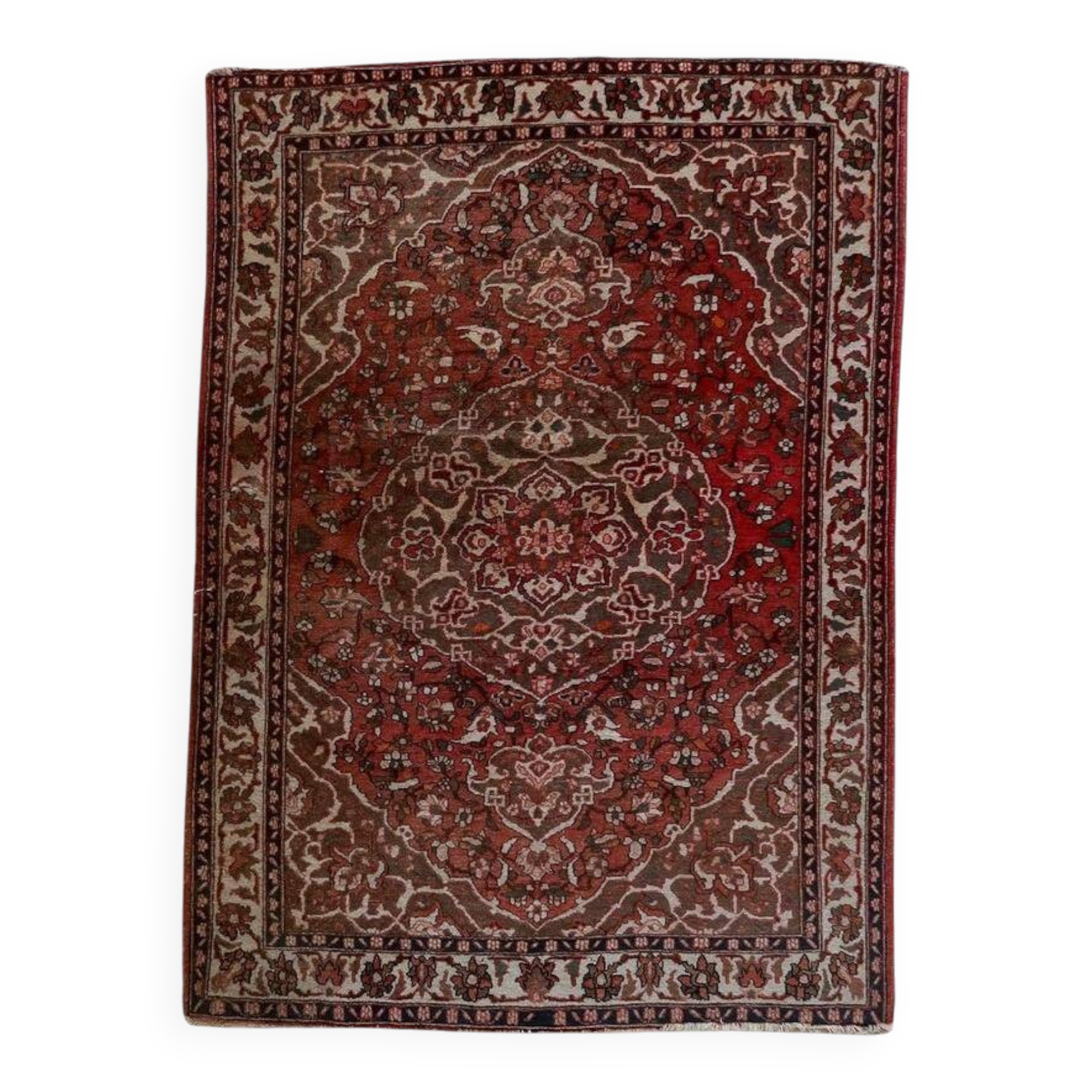 Handmade vintage Persian Malayer rug 144cm x 197cm 1960s - 1C1173