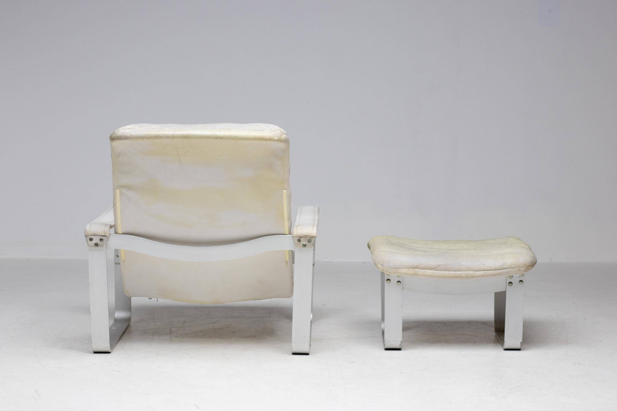 Ilmari Lappalainen "Pulkka" Lounge Chair and Ottoman, Finland, 1966