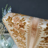 Floral-patterned velvet armchair