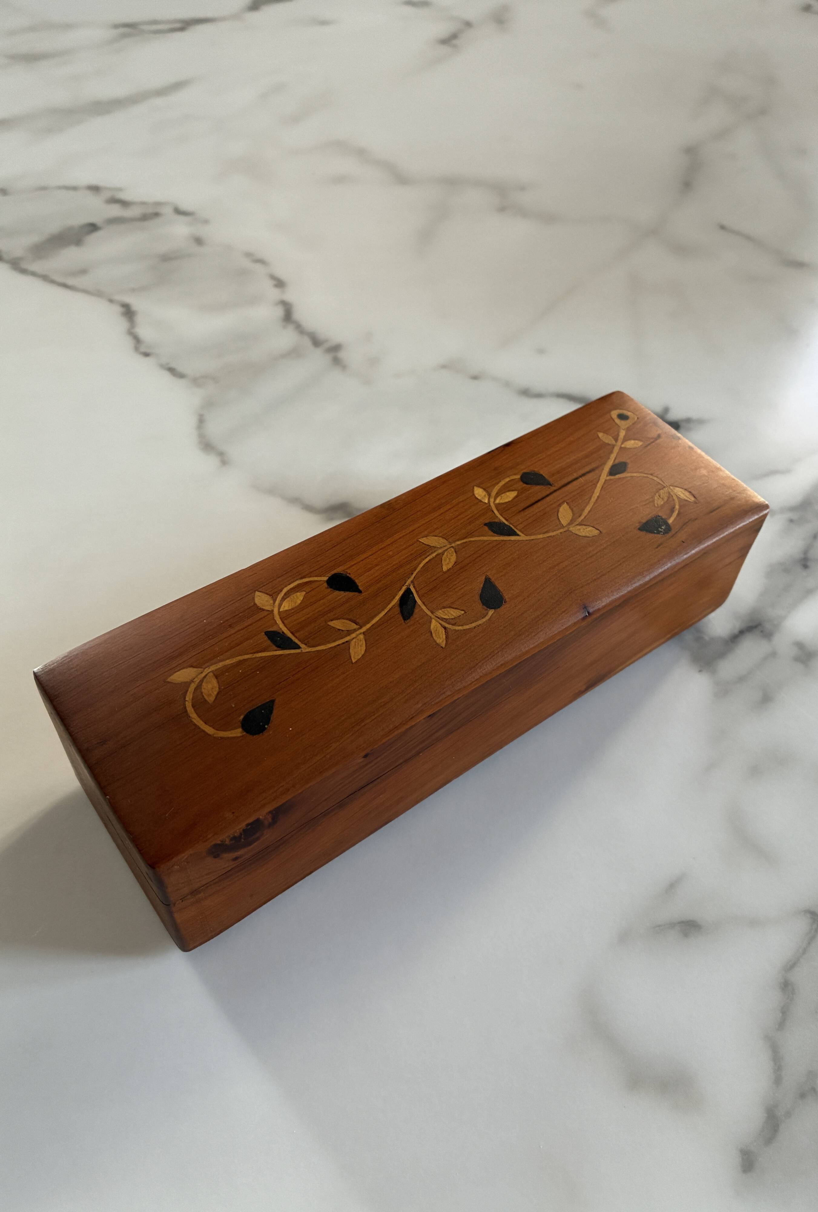 Pretty vintage marquetry box