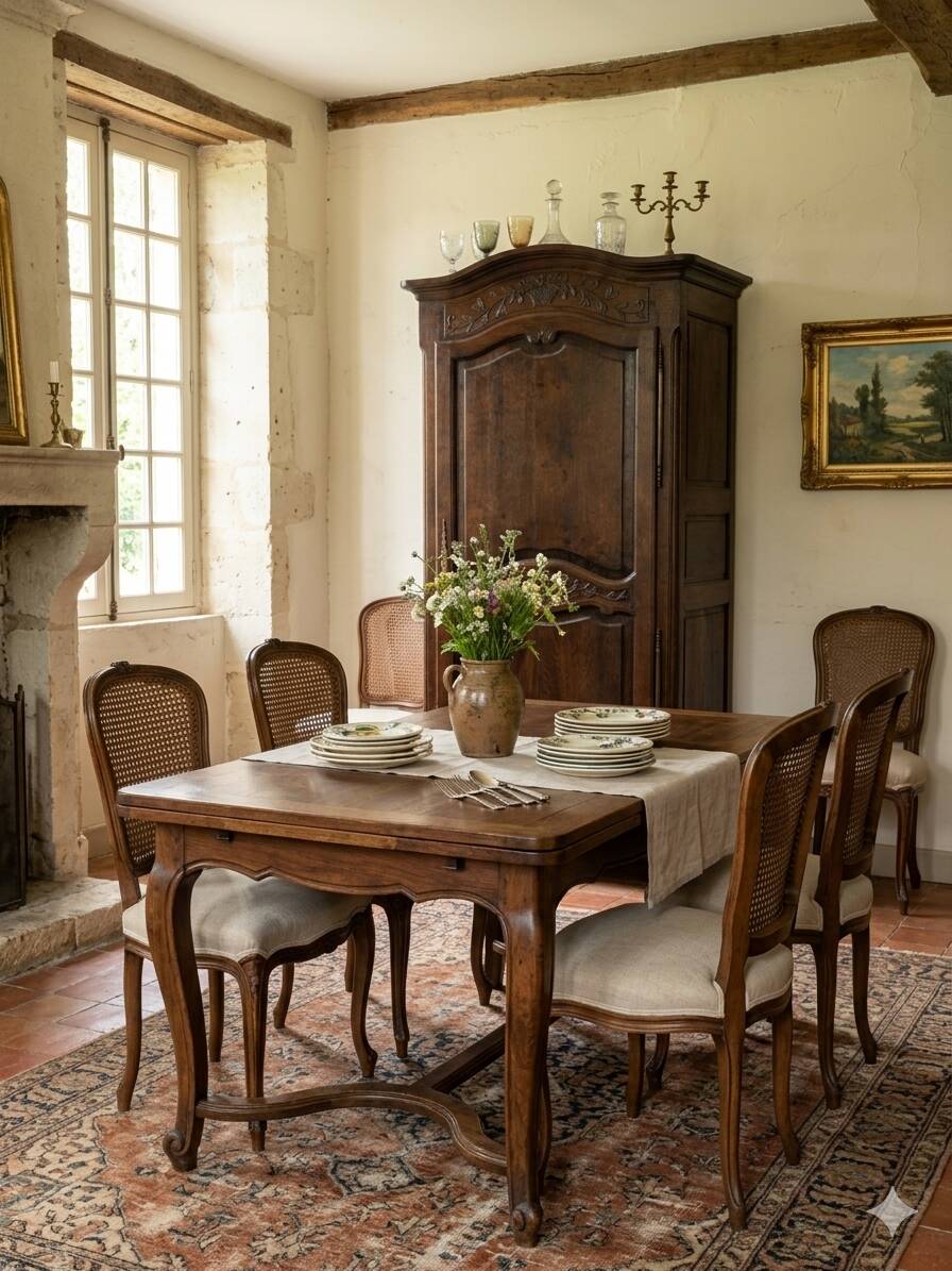 Louis XV style bonnetière in solid oak